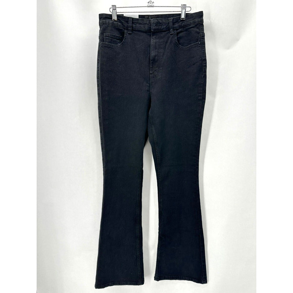 ASOS Denim - ASOS Pieces Peggy High Waist Flare Jeans Womens XL Black Stretch Preppy City NWT